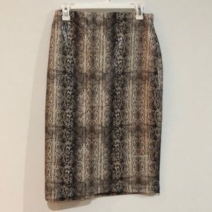 Pleather snake skin pencil skirt, NWT